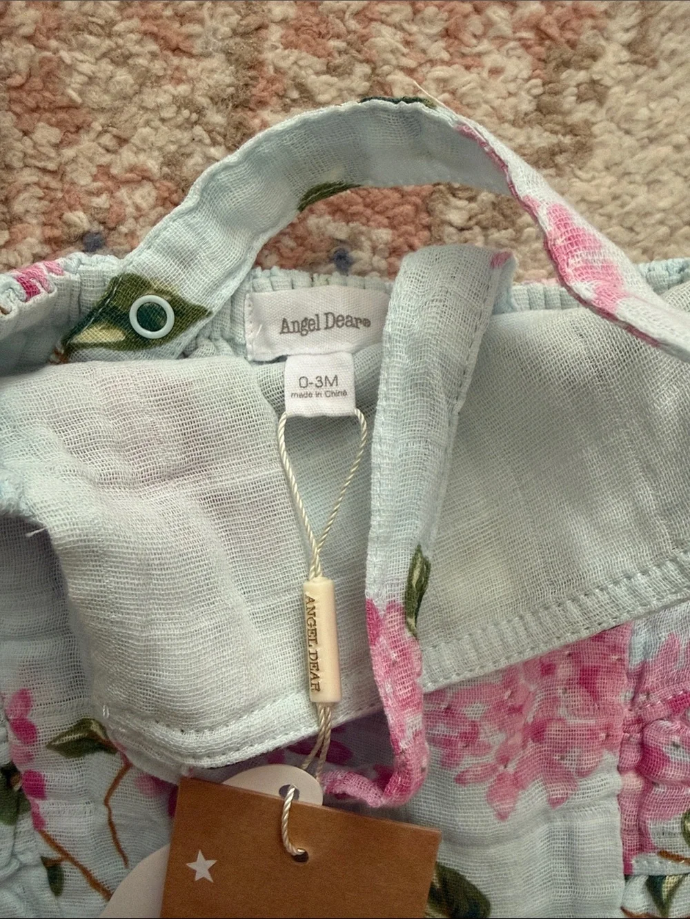 NWT Angel Dear 0-3 Month Pink Floral Ruffle Diaper Cover